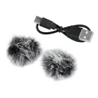 Wireless lavalier microphone Lightning double with long hair (2 in set) K1 black Foto 3