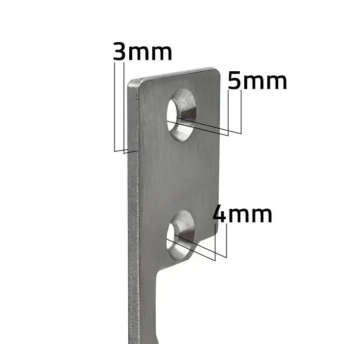 Qoltec Double-sided straight plate for electric door strike | Catch plate | 110mm | Stainless steel Foto 4