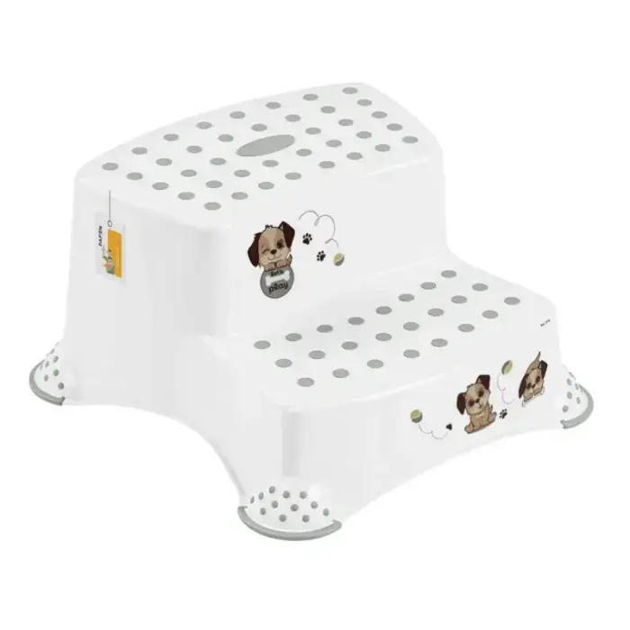 Two-tier bench Igor "Dogs" 40x37x21cm white