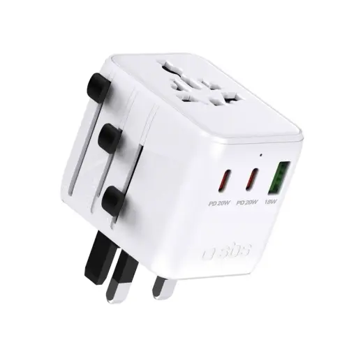 Universal travel adapter with USB-A and 2x USB-C P Фото num