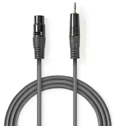 Kabelis Nedis XLR M - 3.5mm M 1.5m