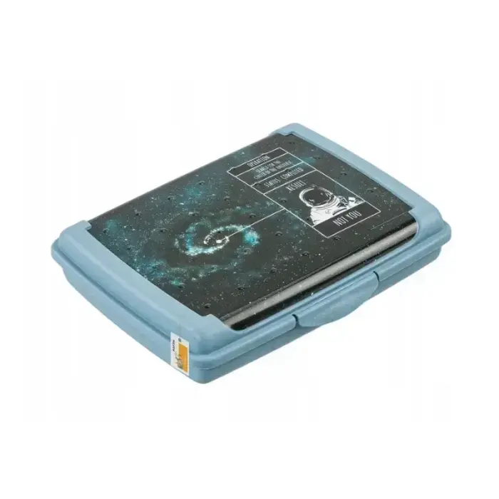 Food storage container deco-click-box mini 0.5L Carla "Cosmos” 17x13x3.5cm blue