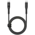 ENERGEA Flow datu pārraides un uzlādes vads | USB-C uz USB-C | 240W | ar LCD ekrānu | 1.5m | melns Foto 1