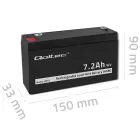 Qoltec AGM battery | 6V | 7.2 Ah | Maintenance-free | Efficient| LongLife | for toys, vehicles Foto 7