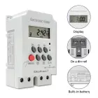 Qoltec Electronic timer PC0629 for DIN rail | LCD Фото num