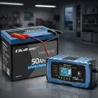 Qoltec Intelligent microprocessor charger 12V 15A | Rectifier with repair function | AGM GEL LiFePO4 | 9-stage charging  Photo