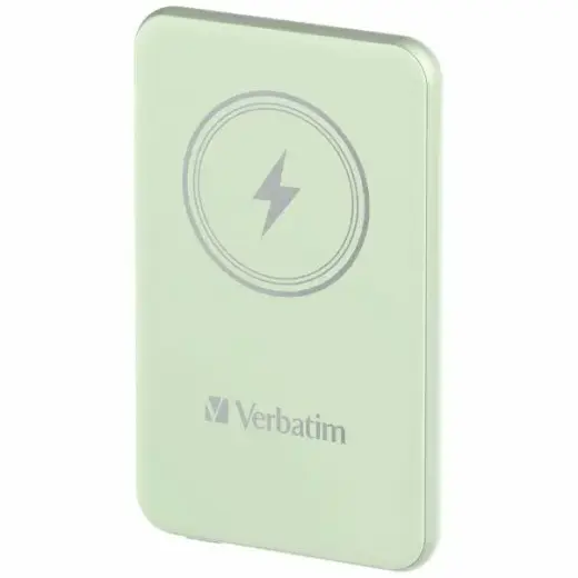 Verbatim indukcyjny `n` Go ārējais akumulators (powerbank) | 5000 mAh | 15W | Bezvadu, MagSafe | zaļš Foto 1