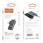 HOCO UA17 2-in-1 adapter USB-C / Lightning to USB-A | black — Photo 9