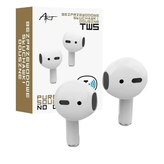 Wireless earphones Art TWS + docking station Lightning AP-TW-B1 white Foto 5