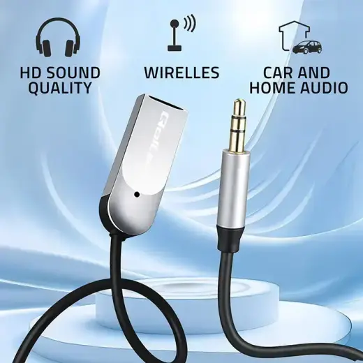 Qoltec Wireless Audio Receiver Adapter HiFi Home&Car | Bluetooth 6.0 | 2 x RCA | 1 x AUX 3.5mm | USB | Microphone Foto 10