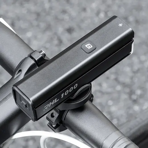 Rockbros 24610002001 front bicycle light 1000 lm + USB-C - USB-A cable - black Photo