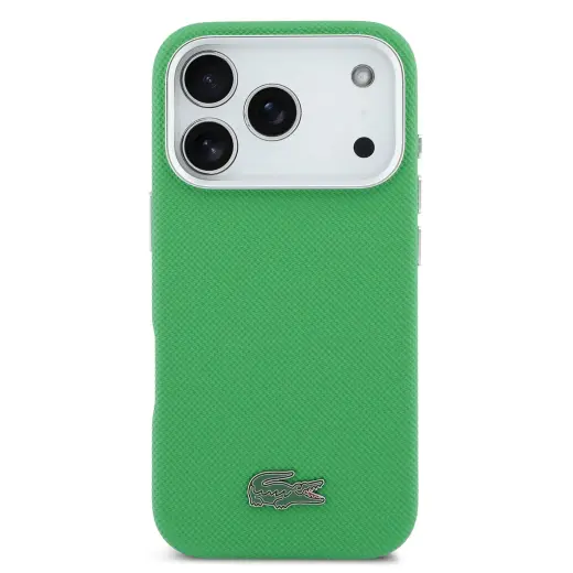 Lacoste Iconic Petit Pique Metal Logo MagSafe Case for iPhone 17 Pro Green Foto 2