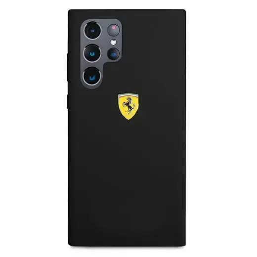 Ferrari Liquid Silicone Metal Logo Case for Samsung Galaxy S22 Ultra Black Foto 3