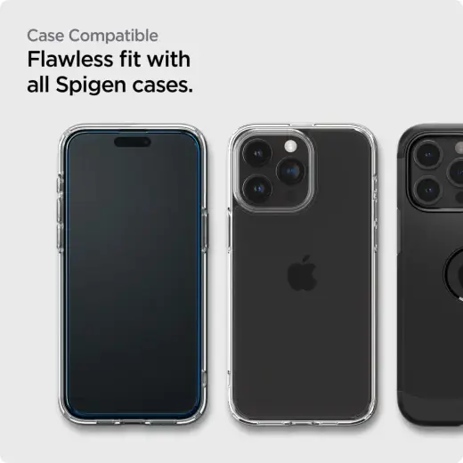 SPIGEN ALM GLASS FC 2-PACK IPHONE 15 PRO ЧЕРНОЕ ЗАКАЛЕННОЕ СТЕКЛО Фото num