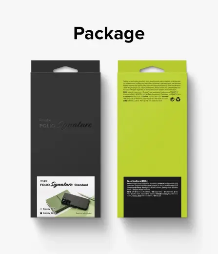 Ringke Folio Signature Flip Leather Case for Samsung Galaxy S22 + (S22 Plus) Black (FSS118R262) Photo