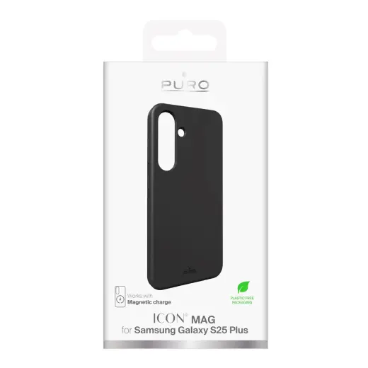 Puro Icon Mag Silicone Case with MagSafe for Samsung Galaxy S25+ - Black Фото num