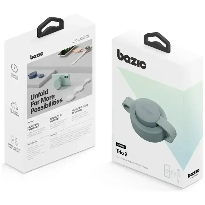 Wireless charger Bazic GoMag Trio 2 3in1 15W magnetic for iPhone/Watch/AirPods pistachio Фото num