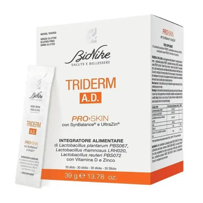 BioNike, Triderm A.D. Pro Skin, Maintains Skin, Hair & Nails Healthy, Powder Sticks, 30 pcs