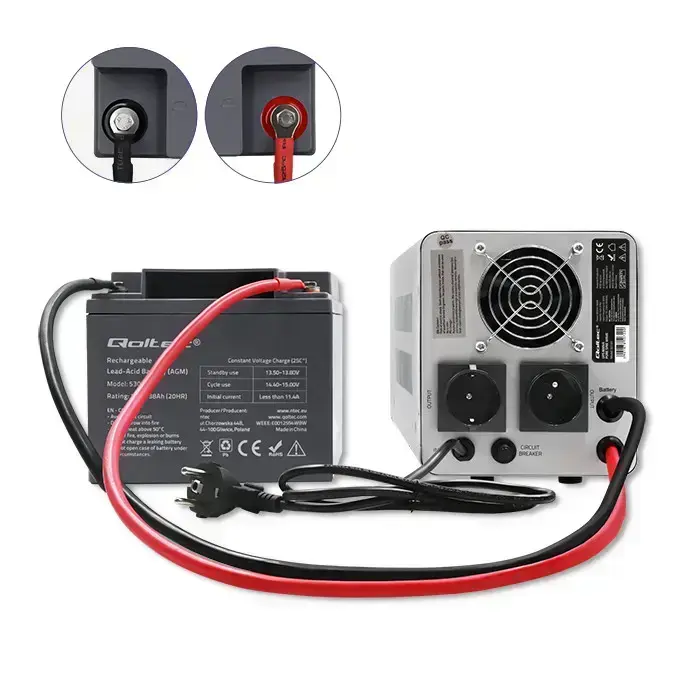 Qoltec Uninterruptible power supply Pure Sine Wave UPS | 800VA | 560W | Grey Foto 4