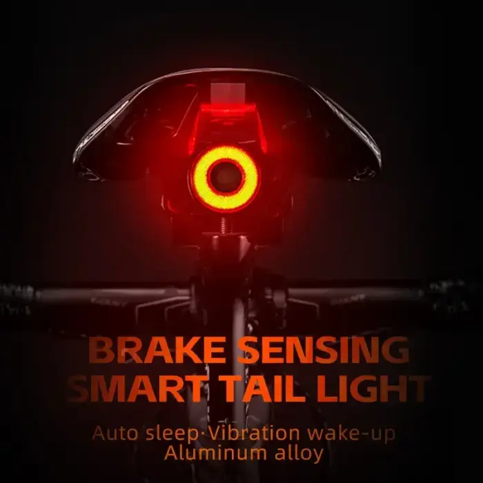 Rockbros Q5 Rear Bike Light with Intelligent Stop System - Black Foto 26