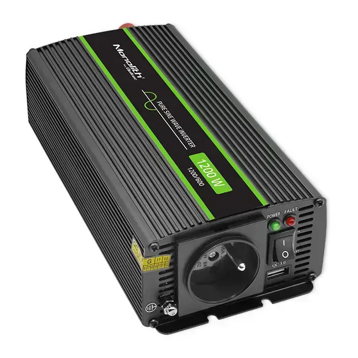 Qoltec Pure Sine Wave Inverter Monolith| 600W | 1200W | 24V to 230V Foto 2