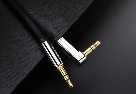 Ugreen flat angled cable AUX audio cable 3.5 mm mini jack 0.5 m black (AV119 10596) Photo