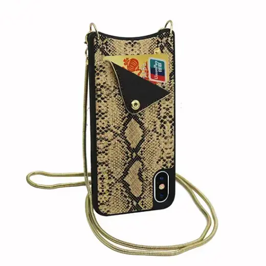 BAG - SNAKE Leather Case - IPHONE XS MAX Gold Фото num