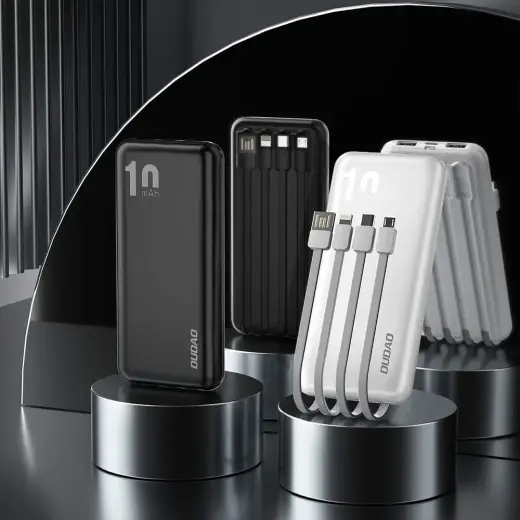 Dudao K6Pro Универсальный 10000mAh Внешний аккумулятор (powerbank) с USB кабелем, USB-C, Lightning Черный (K6Pro-черный) Фото num