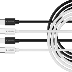 Verbatim Essentials Sync&Charge data transfer and charging cable | USB-C to USB-C | 60W | 1m | black, white | 2-pack