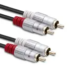 Qoltec Cable 2xRCA male / 2x RCA male | 1m | Black Photo