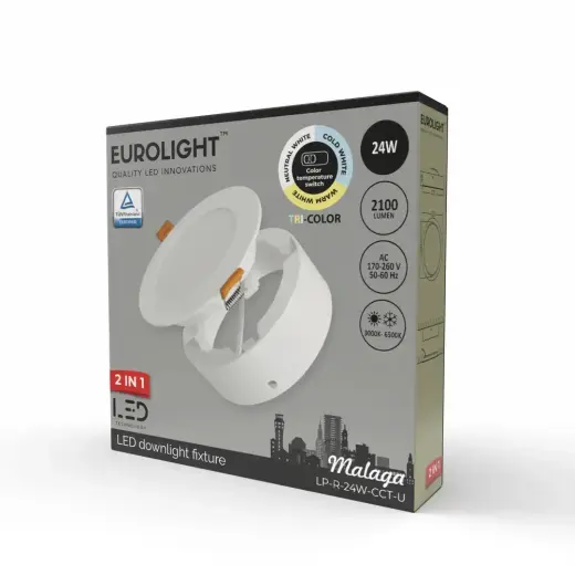 MALAGA LED panelė universali 24W 85lm/W CRI80+ CCT Eurolight Photo