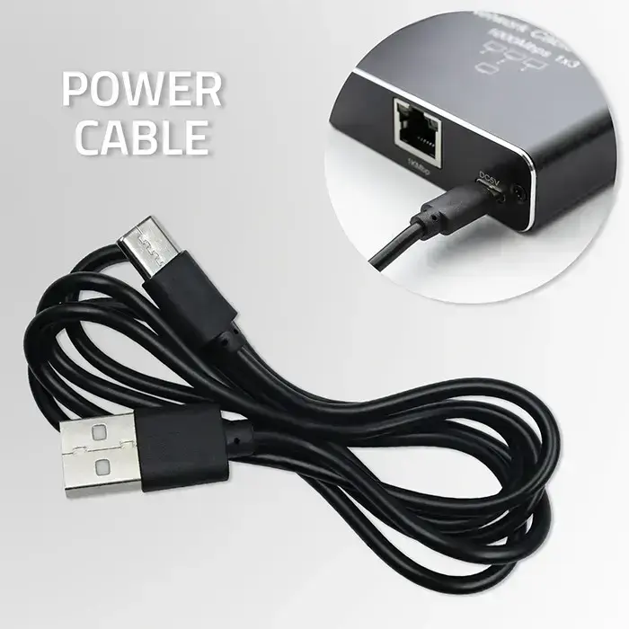 Qoltec Splitter Ethernet mini SWITCH 1x4 RJ45 | 1000Mb/s | USB-C | Aluminium Foto 3