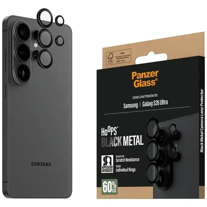 Szkło hartowane na obiektyw PanzerGlass  Hoops Lens Protector do Samsung Galaxy S26 Ultra czarny Foto 5