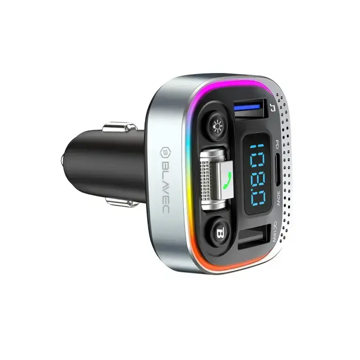 Blavec FM Transmitter Flash TR-04 MP3, Bluetooth - 2xUSB + Type C - QC3.0 18W PD 30W (TFMFTR04-B) black Фото num