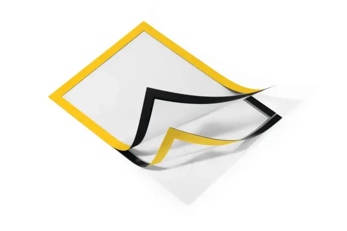 Pašlīpoša kabata DURABLE DURAFRAME ar rāmi dzeltens krāsā, A4 formāts, 2 gab./iepak. Фото num