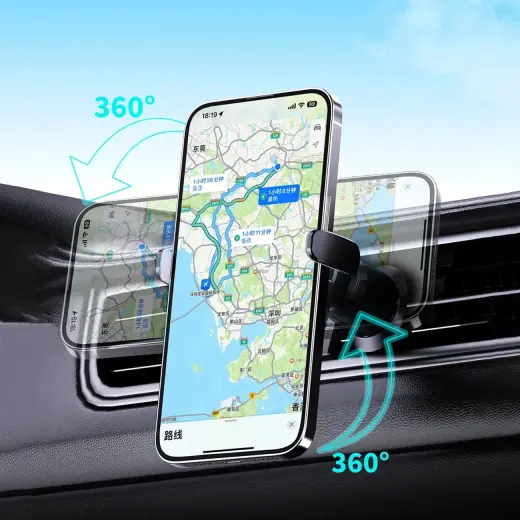 Dudao FW11 car phone holder with 15W inductive charger for air vent | cockpit - black Photo