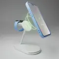 Puro Mag Station Qi2 3-in-1 Wireless Charger Compatible with MagSafe - White Foto 7