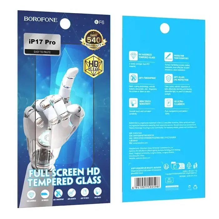 Borofone Tempered glass BF6 Diamond Armor Full Screen HD for Iphone 17 Air - 10 pieces Foto 9