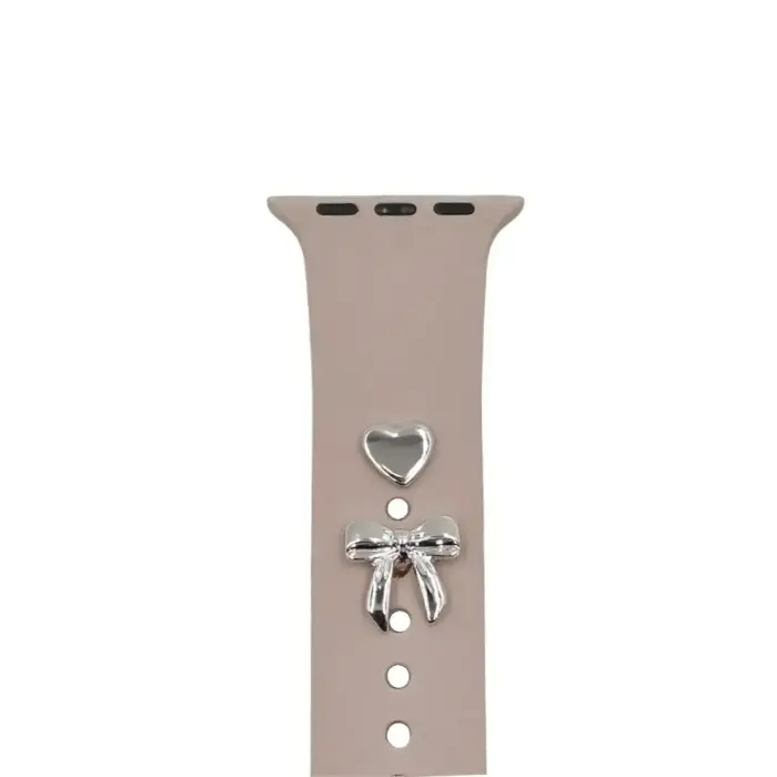 Pin Charms set for watch straps bow silver