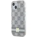 DKNY IML Checkered Mono Pattern & Printed Stripes MagSafe case for iPhone 15 | 14 | 13 - beige — Фото 2
