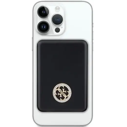 Guess 4G Strassed Metal Logo внешний аккумулятор (powerbank) | 3000 mAh | 5W | USB-C, MagSafe | черный Фото num