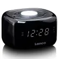 Lenco radio pulkstenis, ar nakts gaismu, balts Foto 2