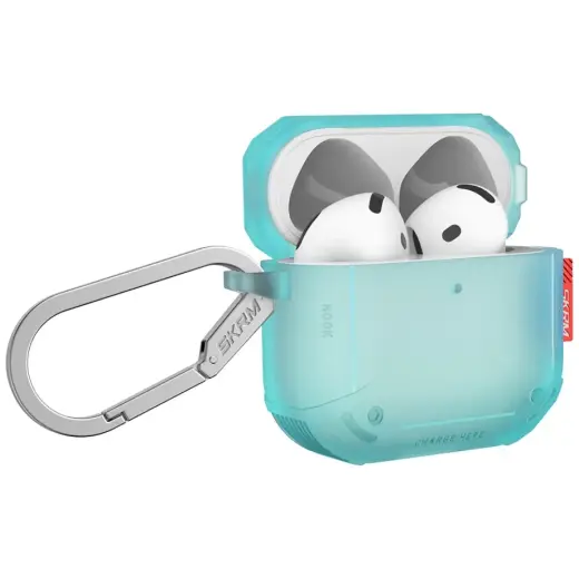 Case Skinarma Mecha CE for AirPods 4 turquoise Фото num