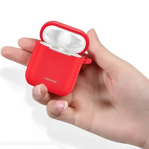 USAMS Etui ochronne do AirPods siliconczerwony|red BH423AP04 (US-BH423) Photo