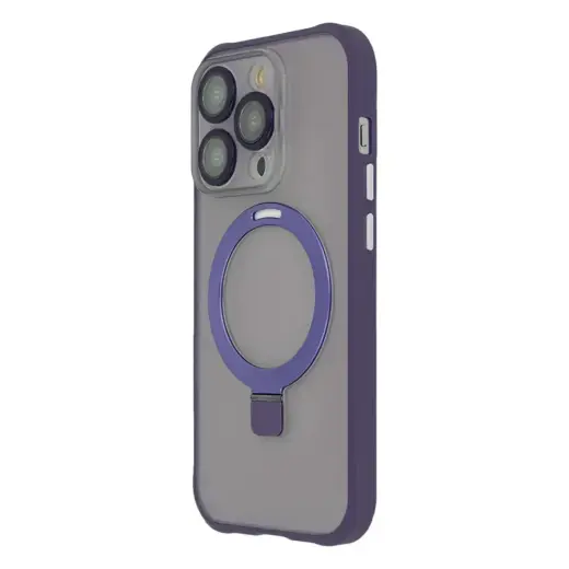 Ring Secure Mag maciņš ar statīvu un MagSafe atbalstu telefonam iPhone 15 Pro violets