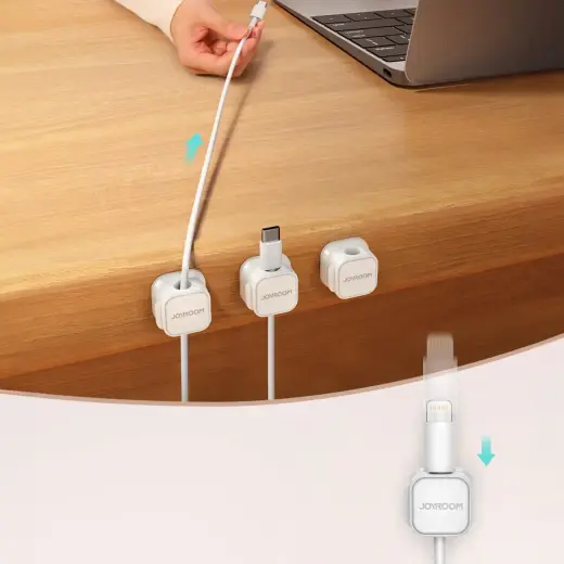 Joyroom JR-ZS368 magnetic cable organizer - white (6 pcs.) Фото num