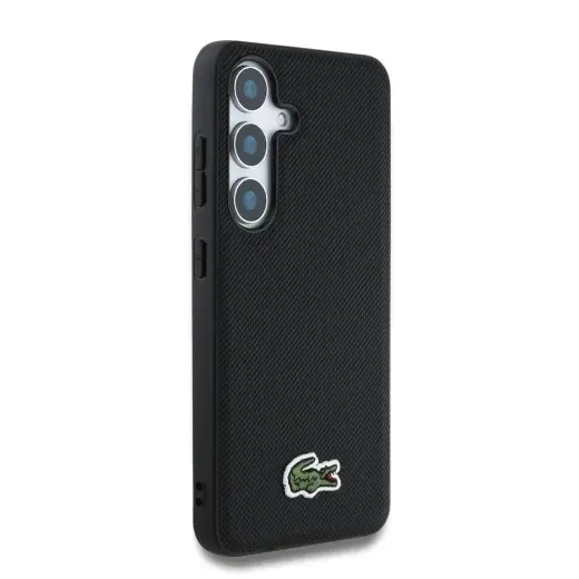 Lacoste Iconic Petit Pique Woven Logo MagSafe Case for Samsung Galaxy S25 Black Foto 3