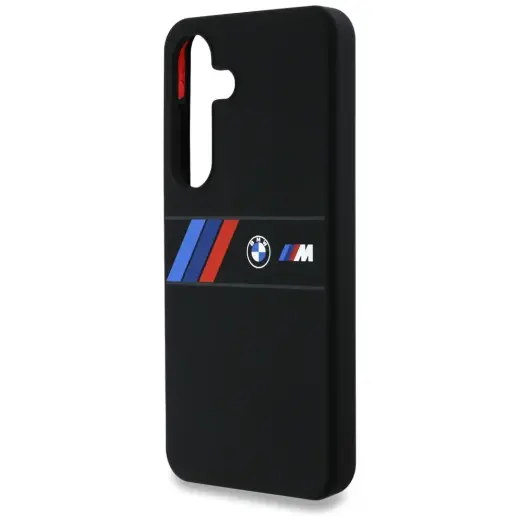 Etui BMW Silicone Middle Tricolor         Stripes MagSafe do Samsung Galaxy S25 czarny Фото num