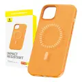 Magnetic Phone Case for iPhone 15 Plus Baseus Fauxther Series (Orange) Foto 1