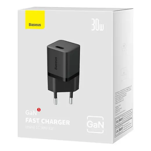 Mini wall charger Baseus GaN5 30W (black) Foto 8